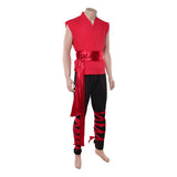 Mortal Kombat 2 Cosplay Costume Liu Kang Red Training Outfit Adult Male Halloween Carnival Costume