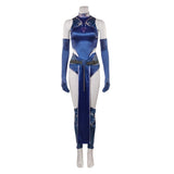Mortal Kombat Cosplay Costume Kitana Blue Sexy Outfit Adult Female Halloween Carnival Costume
