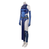 Mortal Kombat Cosplay Costume Kitana Blue Sexy Outfit Adult Female Halloween Carnival Costume
