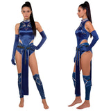 Mortal Kombat Cosplay Costume Kitana Blue Sexy Outfit Adult Female Halloween Carnival Costume