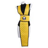Mortal Kombat Cosplay Costume Scorpion Gender-swapped Yellow Qipao Adult Female Halloween Carnival Costume