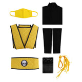Mortal Kombat Cosplay Costume Scorpion Gender-swapped Yellow Qipao Adult Female Halloween Carnival Costume