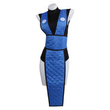 Mortal Kombat Cosplay Costume Sub Zero Gender-swapped Blue Qipao Adult Female Halloween Carnival Costume