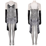 Moulin Rouge Cosplay Costume Satine Sliver Dress Adult Female Halloween Carnival Costume