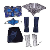 Movie Mortal Kombat 2 Cosplay Costume Kitana Blue Outfit Adult Female Halloween Carnival Costume