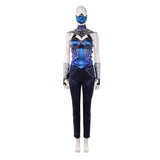 Movie Mortal Kombat 2 Cosplay Costume Kitana Blue Outfit Adult Female Halloween Carnival Costume