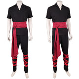 Movie Mortal Kombat 2 Cosplay Costume Liu Kang Black Martial Arts Uniform Adult Male Halloween Carnival Costume