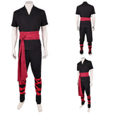 Movie Mortal Kombat 2 Cosplay Costume Liu Kang Black Martial Arts Uniform Adult Male Halloween Carnival Costume