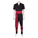 Movie Mortal Kombat 2 Cosplay Costume Liu Kang Black Martial Arts Uniform Adult Male Halloween Carnival Costume