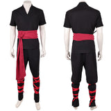 Movie Mortal Kombat 2 Cosplay Costume Liu Kang Black Martial Arts Uniform Adult Male Halloween Carnival Costume
