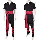 Movie Mortal Kombat 2 Cosplay Costume Liu Kang Black Martial Arts Uniform Adult Male Halloween Carnival Costume