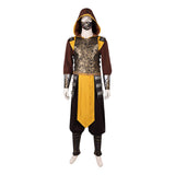 Movie Mortal Kombat 2 Cosplay Costume Scorpion Yellow Outfit Adult Male Halloween Carnival Costume