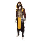 Movie Mortal Kombat 2 Cosplay Costume Scorpion Yellow Outfit Adult Male Halloween Carnival Costume