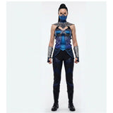 Movie Mortal Kombat 2 Kitana Blue Outfit Adult Female Halloween Carnival Costume
