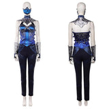 Movie Mortal Kombat 2 Kitana Blue Outfit Adult Female Halloween Carnival Costume