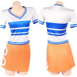 Nami Cosplay Costume Blue and White Striped Outfit Adult Female Halloween Carnival Costume