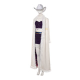 Nico Robin Women White Outfit with Cloak Adult Female Halloween Carnival Costume