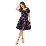Obsession Cosplay Costume Nikki Black Printed Dress Adult Female Halloween Carnival Costume
