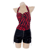 Obsession Cosplay Costume Nikki Red Top with Black Pants Adult Female Halloween Carnival Costume