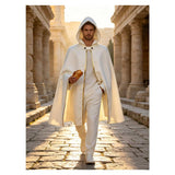 Octopath Traveler Cosplay Costume Temenos Mistral  White Cloak Adult Male Halloween Carnival Costume