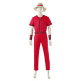 One Piece Live-Action Cosplay Costume  Luffy Red Outfit Adult Male Halloween Carnival Costume