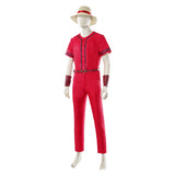 One Piece Live-Action Cosplay Costume  Luffy Red Outfit Adult Male Halloween Carnival Costume