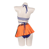 One Piece Live-Action Cosplay Costume Nami Blue and White Swimsuit Adult Female Halloween Carnival Costume