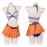 One Piece Live-Action Cosplay Costume Nami Blue and White Swimsuit Adult Female Halloween Carnival Costume