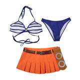 One Piece Live-Action Cosplay Costume Nami Blue and White Swimsuit Adult Female Halloween Carnival Costume