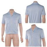 One Piece Live-Action Cosplay Costume Sanji Blue Top Adult Male Halloween Carnival Costume