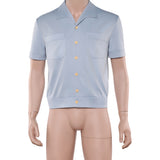 One Piece Live-Action Cosplay Costume Sanji Blue Top Adult Male Halloween Carnival Costume