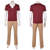One Piece Live-Action Cosplay Costume Sanji Red Outfit Adult Male Halloween Carnival Costume