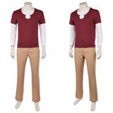 One Piece Live-Action Cosplay Costume Sanji Red Outfit Adult Male Halloween Carnival Costume