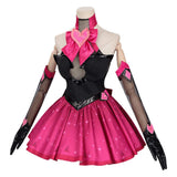 Overwatch 2 Cosplay Costume D.VA Nocturna Black Pink Dress Adult Female Halloween Carnival Costume