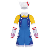 Overwatch OW Juno Women Hello Kitty Blue Outfit Adult Female Halloween Carnival Costume