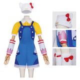 Overwatch OW Juno Women Hello Kitty Blue Outfit Adult Female Halloween Carnival Costume