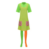 Pippi longstocking Cosplay Costume Pippi Green Outfit Adult Female Halloween Carnival Costume