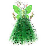 Poison Lvy Cosplay Costume Kids Children Green Dress Halloween Carnival Costume