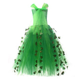 Poison Lvy Cosplay Costume Kids Children Green Dress Halloween Carnival Costume