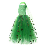 Poison Lvy Cosplay Costume Kids Children Green Dress Halloween Carnival Costume