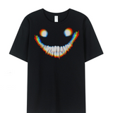 Escape the Backrooms Cosplay Costume Smiler Black printed T‑shirt Adult Male Halloween Carnival Costume