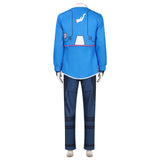 Cyberpunk Cosplay Costume D Blue Coat with Jumpsuit Adult Male Halloween Carnival Costume