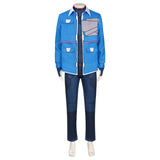 Cyberpunk Cosplay Costume D Blue Coat with Jumpsuit Adult Male Halloween Carnival Costume