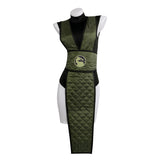 Mortal Kombat Cosplay Costume Reptile Gender-swapped Green Qipao Adult Female Halloween Carnival Costume