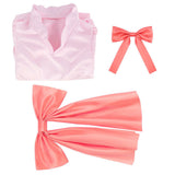 Pudding Cosplay Costume Pink Dress Adult Female Halloween Carnival Costume