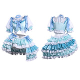 Puella Magi Madoka Magica Cosplay Costume Sayaka Miki Blue Outfit Adult Female Halloween Carnival Costume