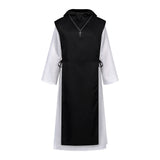 Renaissance Cosplay Costume Priest Black Robe Outfit Adult Male Halloween Carnival Costume
