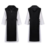 Renaissance Cosplay Costume Priest Black Robe Outfit Adult Male Halloween Carnival Costume