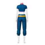 Rivals Cosplay Costume Jubilee Blue Outfit with Yellow Coat Adult Female Halloween Carnival Costume