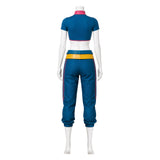 Rivals Cosplay Costume Jubilee Blue Outfit with Yellow Coat Adult Female Halloween Carnival Costume